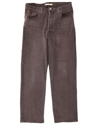 LEVI'S Damen Ribcage Straight Jeans W31 L29 Grau Baumwolle BV42
