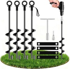 Ground Anchors Heavy Duty Tent Stakes 18 Inch Swing Set Anchors Kit Screw in ...
