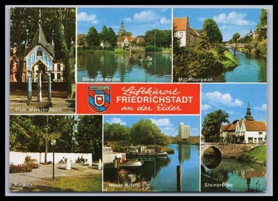 Postcard Friedrichstadt an der Eider/old market fountain +++