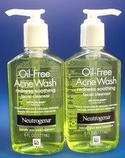 2 neutrogena oil-free acne wash redness soothing sa 6oz exp2023 discontinued