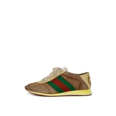 Gucci Damen GG Web Suede Rocket Low-Top Sneaker Beige 35,5 145696447