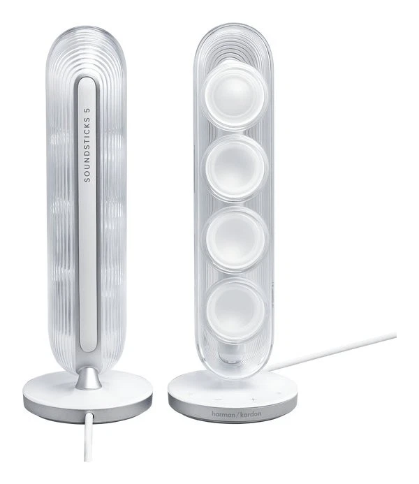 Harman Kardon Set altoparlanti pc SOUNDSTICKS 5 Clear white 190W HKSOUNDSTK5WEP - Immagine 4 di 4