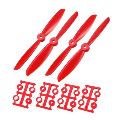 RC Propellers CW CCW 6045 6''x4.5'' 2-Vane Airplane Toy Red 2 Pairs w Adapters