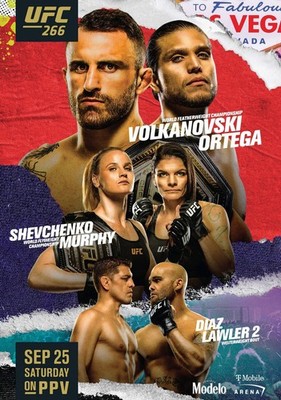 UFC 266 Alexander Volkanovski vs Brian Ortega Fight MMA 2021 Poster