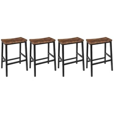  Bar Stools Set of 4, Counter Height Bar Stools, 23.6'' Bar Chairs, Saddle 