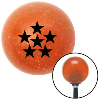 Black 6 Star Formation Orange Metal Flake Shift Knob w/ M16x1.5 Insert Shifter