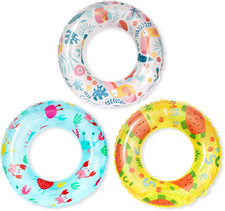 Inflatable Pool Floats for Kids Children - 3 Pack Swim Ring Tube Toys for Swimmi