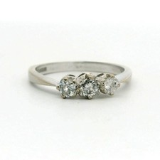 18ct White Gold Engagement Ring Diamond Stones Sheffield Hallmark Size N