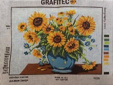 Grafitec Printed needlepoint canvas 30x40cm Canvas Only Yellow Flowers