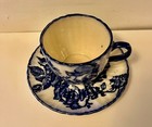 Antique Staffordshire England Oversize Flow Blue Cup & Saucer 21oz Latte Tea Big — photo 7