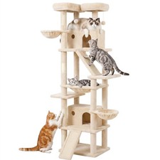 81 inch Large Cat Tree Tower Perch Hammock Condo Sisal Scratching Posts Toys
