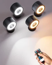 4-Pack LED Wall Mounted Lights with Remote, Wireless Art Light, 3 Lighting Modes