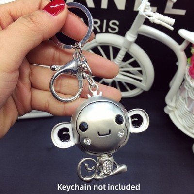 Adorable Cartoon Monkey Keychain, Durable Metal Key Holder with Lobster Clasp