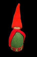 Vintage Swedish Tomte Gnome Red Hat Folk Art Christmas Figure