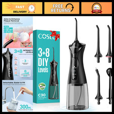 Portable Water Dental Flosser, Rechargeable Teeth Cleaner, DIY Mode, Travel-Frie