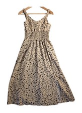 SHEIN Women’s Beige Black Floral Print Long Casual Dress UK Size 8