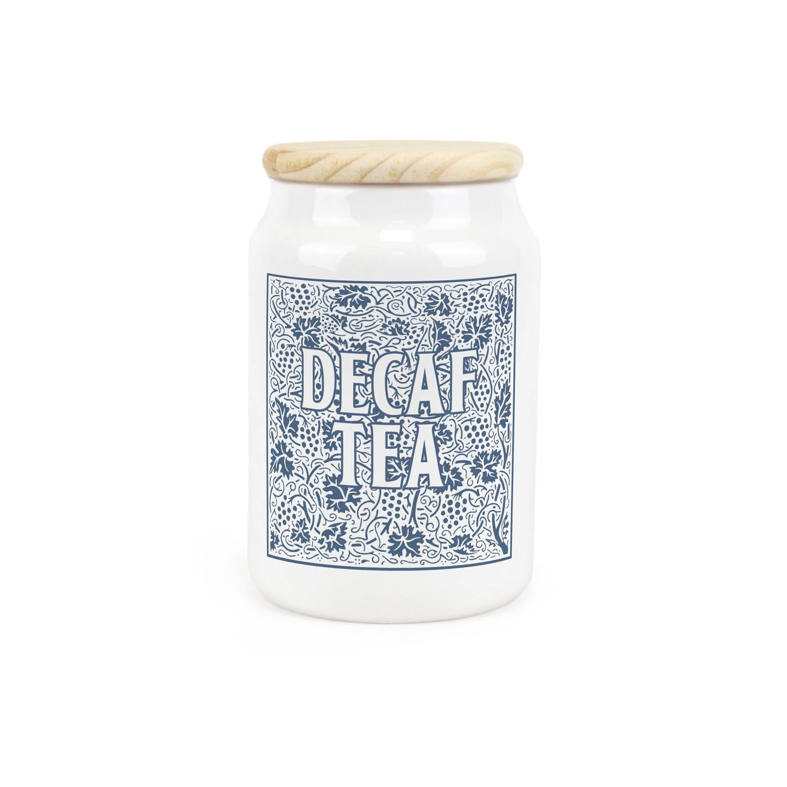 Blue Oak Leaves & Berries Decaf Tea Canister - Ceramic Kitchen Storage Gift
Opens in a new window or
