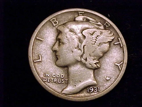 1931-D Mercury Dime, Very  Good, Almost Fine Grade