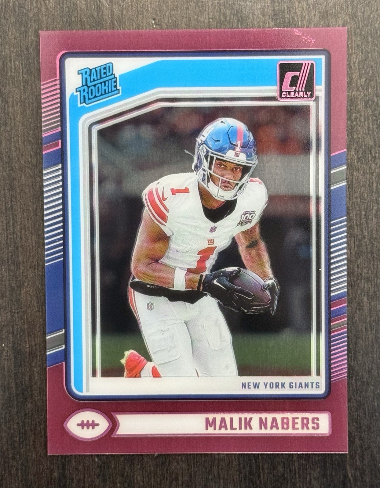 2024 Donruss Clearly MALIK NABERS Rated Rookie Pink Acetate NY Giants #55 SP