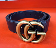 Gucci Women  s Black Belt Size 90 Gold Tone original
