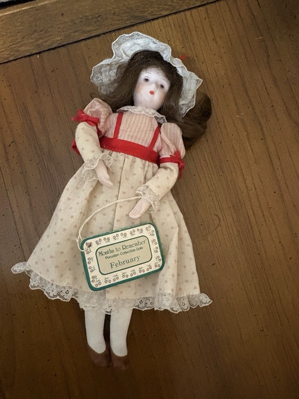 Months To Remember Porclelain Collectible Dolls February