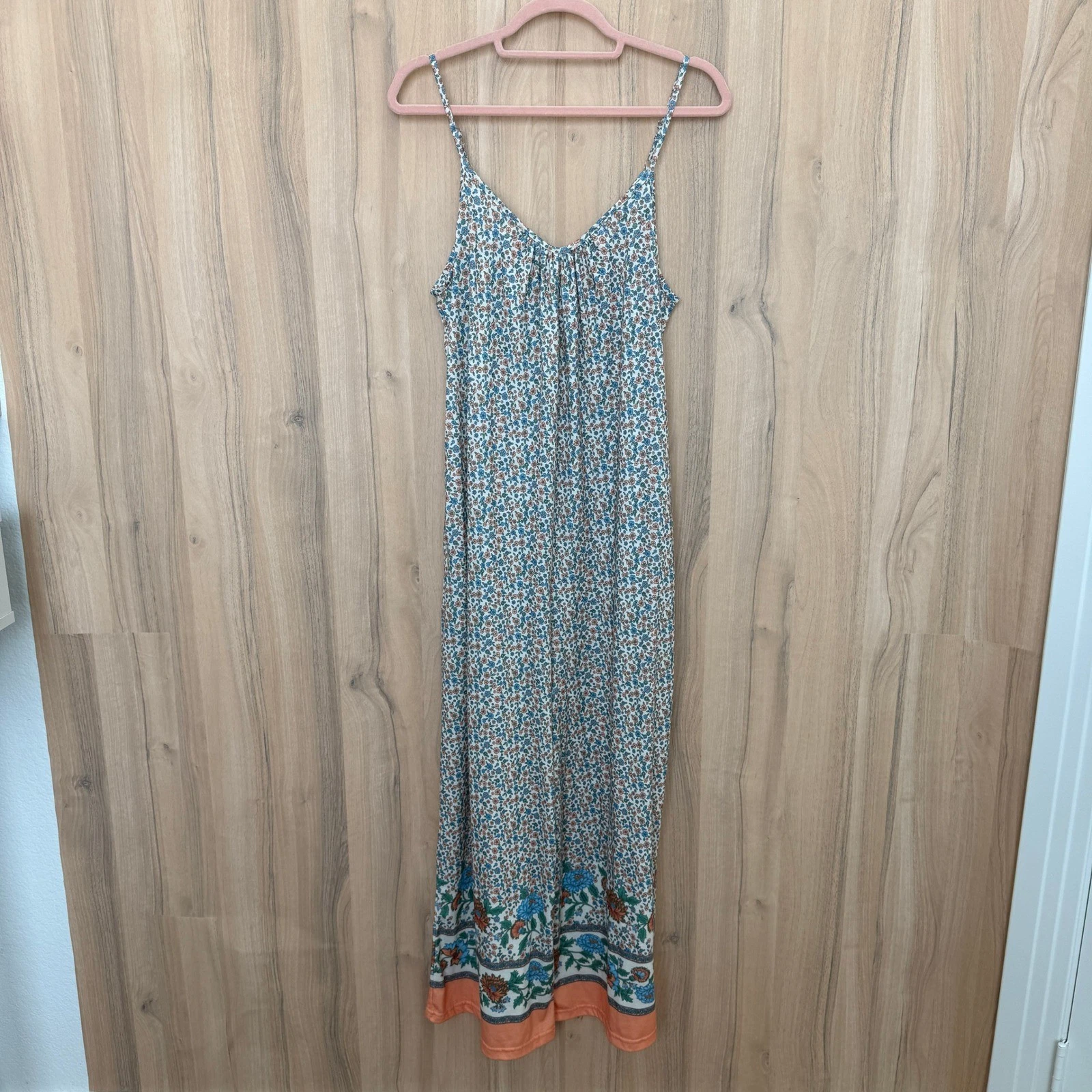 Womens Wide Leg Floral Jumpsuit Medium Blue Orange Boho Cottage Hippie Summer
Opens in a new window 