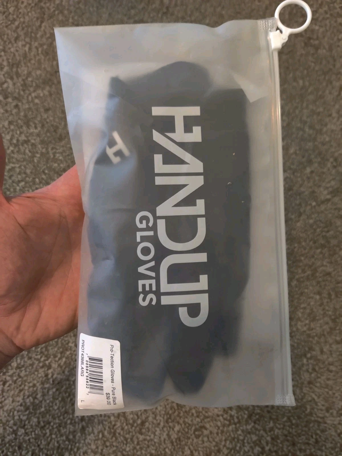 Pro-Tection Gloves - Pure Black - Handup Pro-Tection Gloves - Pure Black, Large