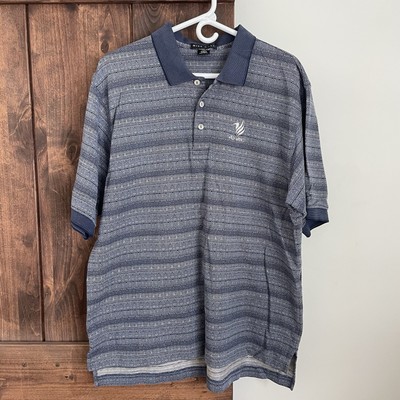 Nike Golf Mens polo shirt Size Large Wild Wing Course Logo Blue Conway SC