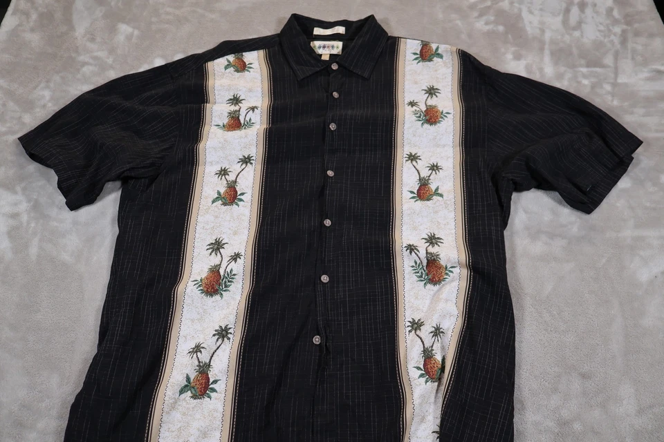 Campia Moda Shirt Mens XL Pineapple Palm Tree Embroidered Hawaiian Tropical - Image 4 of 4