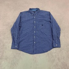 Vintage Chaps Shirt checked patterned long sleeve with chest pocket Men s XL
