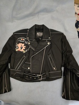 Vintage Betty Boop Biker Leather Jacket Size Medium | eBay