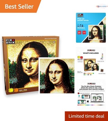 Pixel Art Puzzle Bricks Mona Lisa 6400 Pieces Colorful Build Wall Art Toy