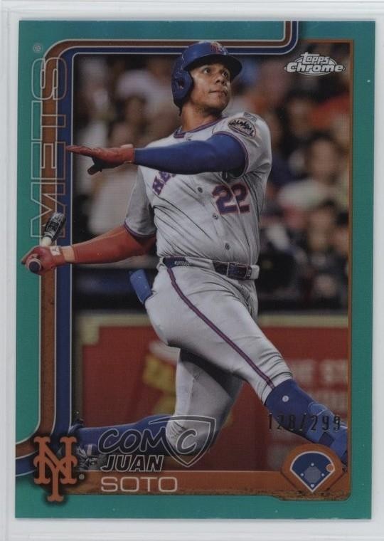 2025 Topps Chrome Teal Refractor 128/299 Juan Soto #200 0l1
