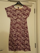 RRP £45 Weird Fish Tallahassee Organic Jersey Dress Boysenberry