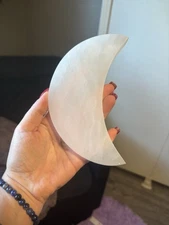 6” Crescent Moon Shaped Selenite Charging Plate