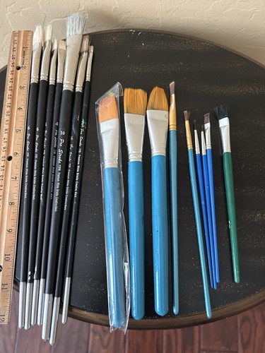 16 Mixed Lot Used, New Artist Paint Brushes, Pro Stroke