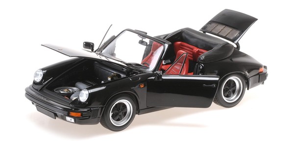 Minichamps 1:18 Porsche 911 Carrera 3.2 Cabriolet Black 1983 Modell - 100063035-image