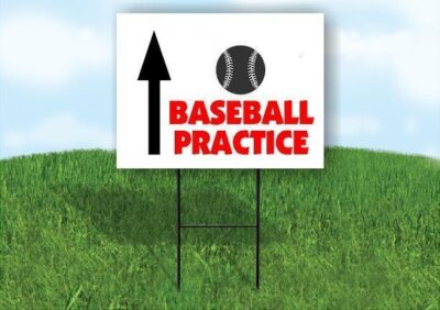 Baseball PRACTICE STRAIGHT ARROW Yard Sign with Stand LAWN SIGN | eBay