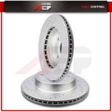 2 Front Drilled Brake Rotors Discs For Saturn 1993 1994-2002 Sc1 1991-2002 Sl2