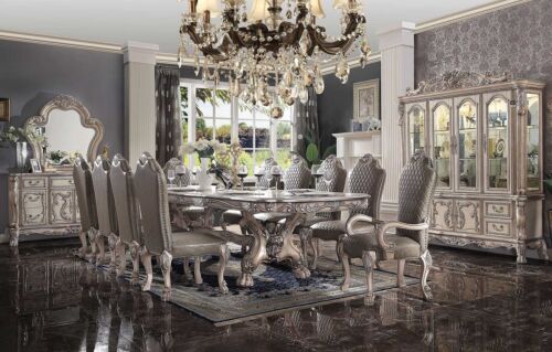 ON SALE - Traditional Antique White 11 piece Dining Room Table Chairs Set CA5