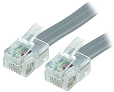0.33 Feet (4 Inches) RJ12/M-RJ12/M 6P6C Straight for Data Phone Line Cord Gray