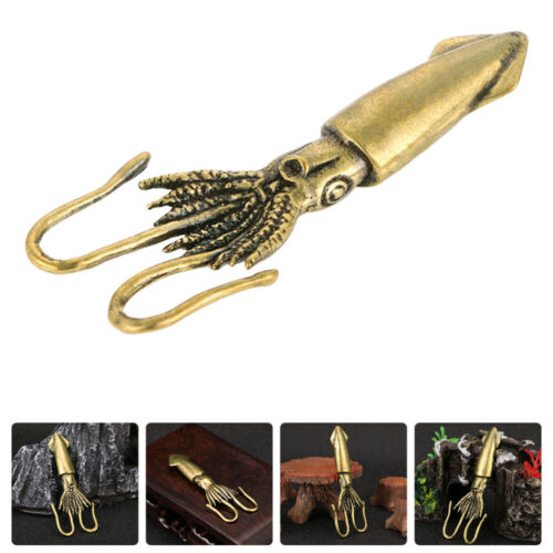  Pequeñas estatuillas de animales marinos decoración vintage adorno de calamar dorado - Imagen 1 de 12