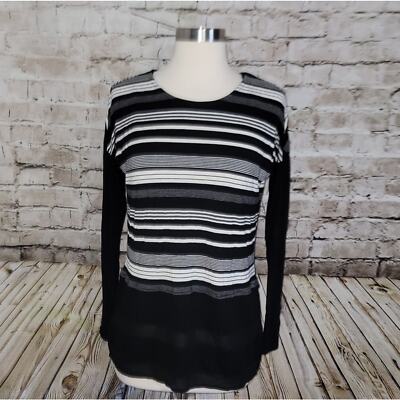 Neiman Marcus Top Size S Black/White Stripe