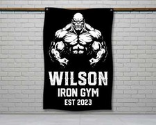 Personalized Gym Flag - Motivational Fitness Decor Banner
