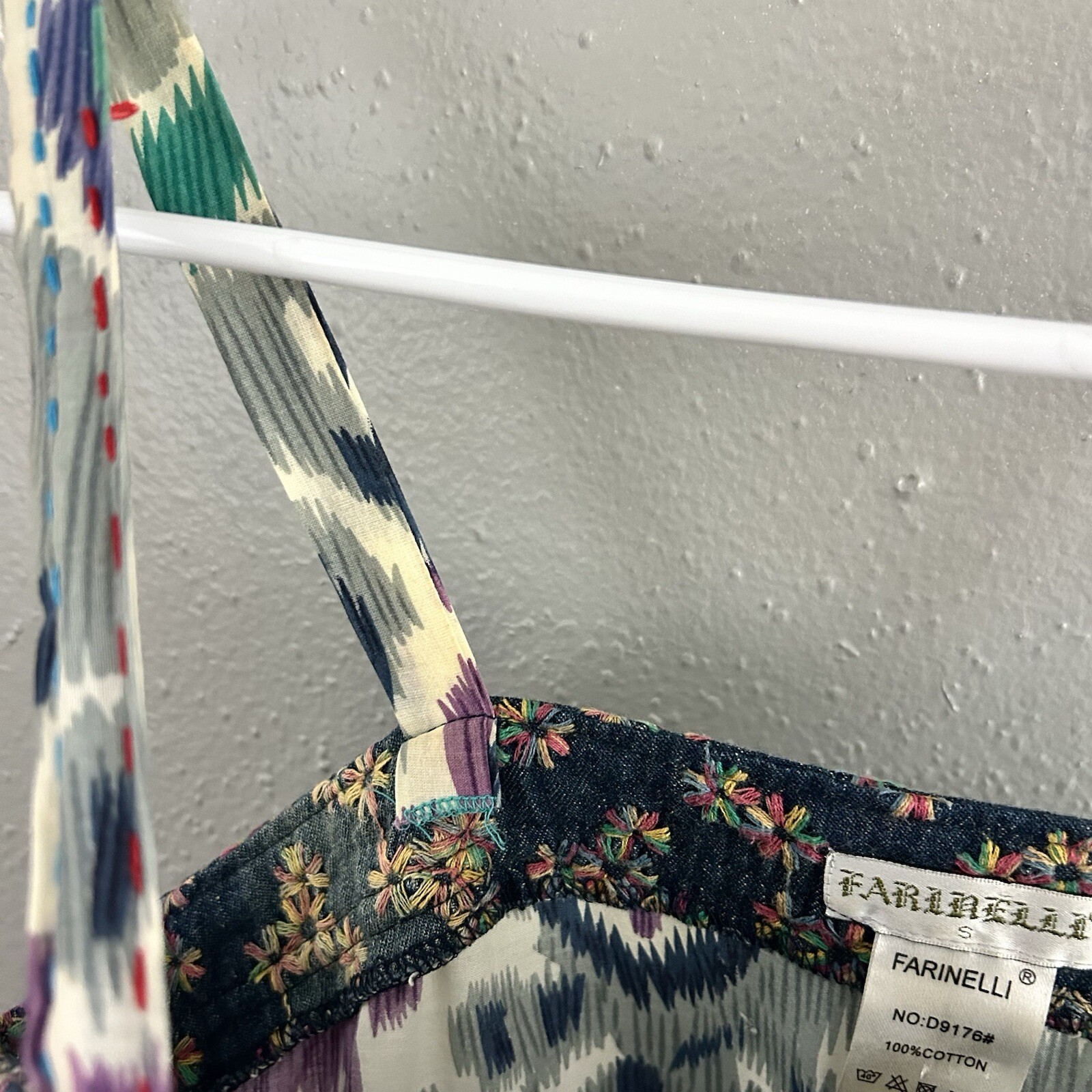 Farinelli Patchwork Layered Boho Embroidered Embe… - image 10