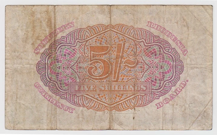 Southern Rhodesia 5 Shillings 1948 VF P8b King George 1st January Low Serial - Image 2 of 4