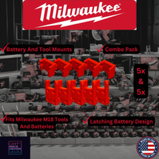 10 Piece Combo Pack Milwaukee M18 Battery Tool Holder / Mount / Hanger