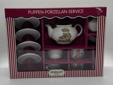 Roehler Puppen-Porzellan Service for 4 Teddy Bears Toy Doll Tea Set Made Germany