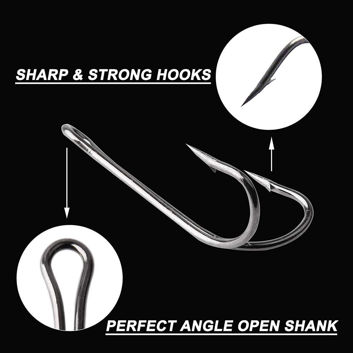 double fishing hook with open shank 100Pcs Classic Double Hook Open Shank Frog Hooks High Carbon Steel Barbed  Hooks