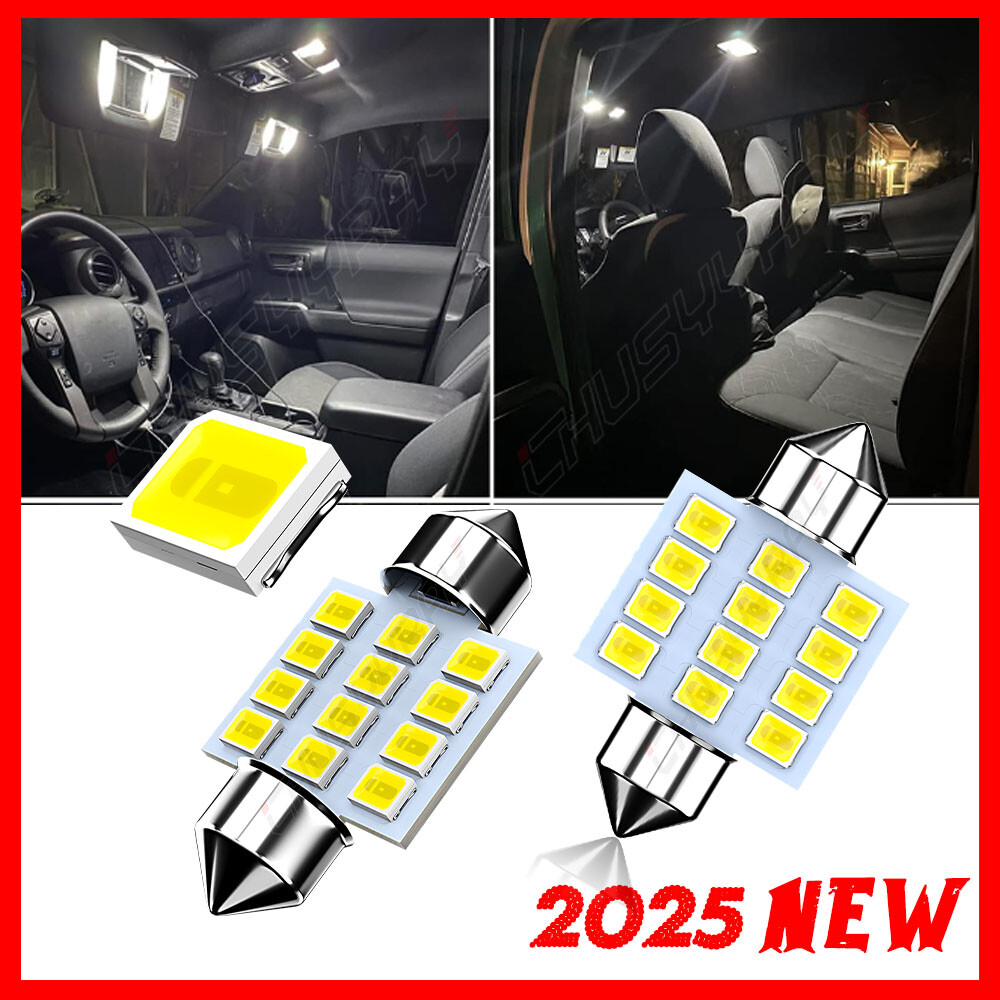 Pair LED 31MM White Door Dome Map Trunk Courtesy Light for Toyota Honda DE3175